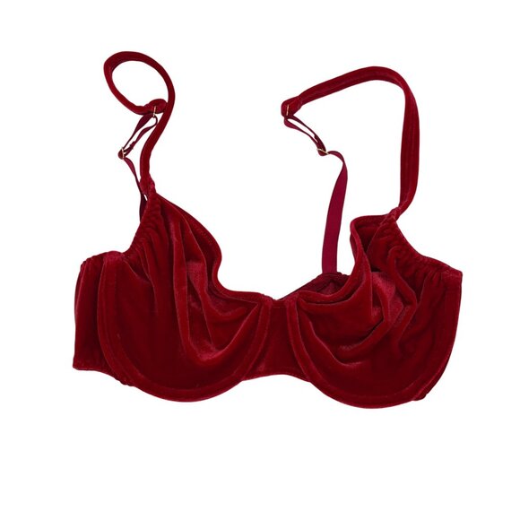 Warners Velvet Beware 36C Red Underwire Bra #02525 Rare Vintage - Picture 1 of 3